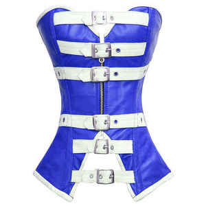 Corset amincissant noir et jaune en similicuir PU pour femme avec fermeture à agrafes, maintien ferme - Product Image 5