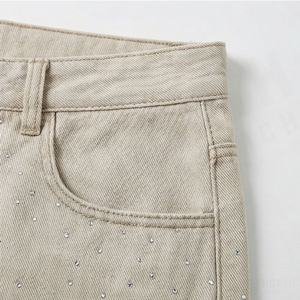 กางเกงยีนส์ขาสั้นผ้าเดนิมคุณภาพสูงสำหรับผู้ชายรุ่นใหม่ล่าสุด สไตล์สตรีทแวร์ พิมพ์โลโก้ได้ตามต้องการ แห้งเร็ว มีเชือกผูกเอว ทันสมัย - Product Image 5