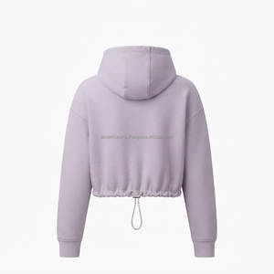 Sudadera Corta con Capucha para Mujer, Sudadera Corta a la Moda, Sudadera Informal para Calle, Sudadera con Capucha Personalizada con Logotipo, Etiqueta Privada, Venta al por Mayor - Product Image 2