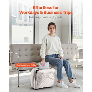 Maletín con Ruedas para Portátil de Negocios, con Capacidad para Portátiles de hasta 15.6 Pulgadas, con 2 Ruedas Fijas Telescópicas - Product Image 2