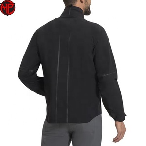 Veste de golf noire en tricot, fermeture éclair sur le devant, logo, légère, sportive, athlétique, pour l'entraînement sur le parcours, veste de pluie - Product Image 4