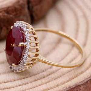 แหวนทองคำแท้ 14k ประดับทับทิมและเพชรคุณภาพสูงจาก Memoria Jewels พร้อมใบรับรอง งานแฮนด์เมด - Product Image 4