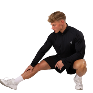 Chemise de performance à manches longues et col zippé pour homme, légère et respirante, idéale pour l'entraînement en salle de sport - Product Image 4