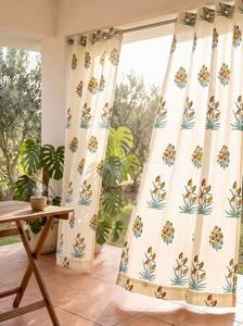 Classic hand block printed premium cotton <b>curtains</b> <b>for</b> <b>living</b> <b>room</b> bedroom window decor traditional floral design home style now - Product Image 3