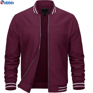 Chaqueta Varsity Personalizada Más Vendida, Chaqueta Bomber Negra para Hombre, Color Sólido, Cierre de Cremallera, Cuello Alto, Ropa Casual de Otoño - Product Image 4