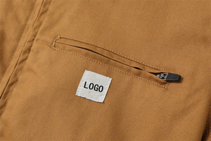 Chaqueta de lona recubierta ligera para hombre, impermeable, cortavientos, cómoda, para invierno, con diseño de capucha y logotipo personalizado. - Product Image 5