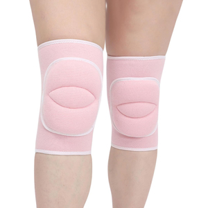 Genouillères tricotées roses, protection respirante, à enfiler, unisexe, toutes saisons - Product Image 1