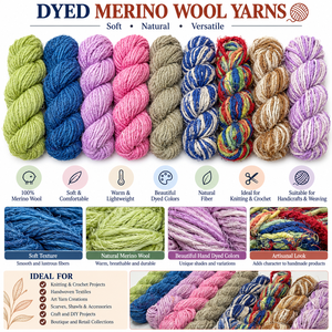Hilos de Lana Merino Teñida para Tejer, Crochet, Manualidades Textiles, Fibra de Lana Colorida para Artesanía y Prendas de Vestir - Product Image 6