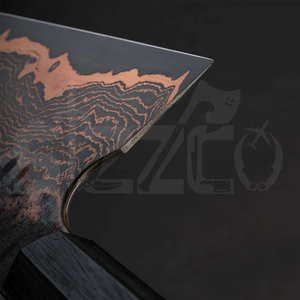 OEM Custom Copper Damascus Steel Brisket Slicing Knife Handmade <b>BBQ</b> Meat Carving Chef Knife Wood Handle Ideal Gift - Product Image 5