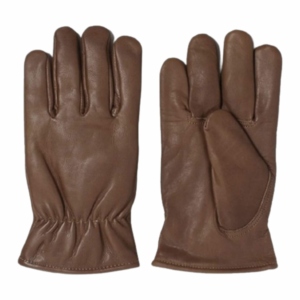 Gants de travail en cuir de chèvre lisse noir, durables, antidérapants, avec poignets froncés, gants de sécurité polyvalents - Product Image 1