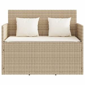 Banc de jardin standard en polyrotin beige et acier, collection de bancs de patio - Product Image 4