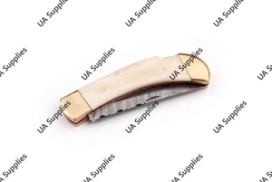 Hand Forged High Quality Damascus Steel Drop Point Folding <b>Knife</b> Wood <b>Handle</b> Leather Sheath Foldable Outdoor EDC OEM Best Price - Product Image 6