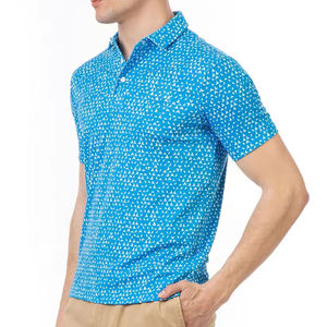 Polo pour homme à micro-imprimé, manches courtes, décontracté, pour l'été, léger, respirant, style golf, tendance - Product Image 2