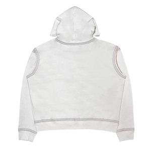 HO Sweat à capuche pour homme à manches longues, entièrement zippé, avec logo personnalisé, en coton 3D délavé à l'acide, respirant et à séchage rapide, avec capuche à visière ronde - Product Image 3