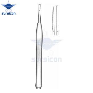 Osteotome Gubisch, longueur 16,5 cm, pointe de 3 mm, manche Ferrozell, osteotome chirurgical de précision pour une coupe osseuse contrôlée - Product Image 2