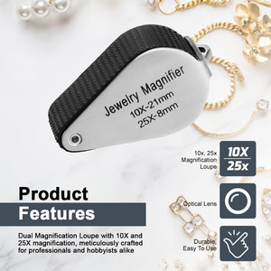Professional 10X & 25X Dual Magnification Jeweler’s Loupe Stainless Steel Precision Inspection Tool Foldable Design - Product Image 2