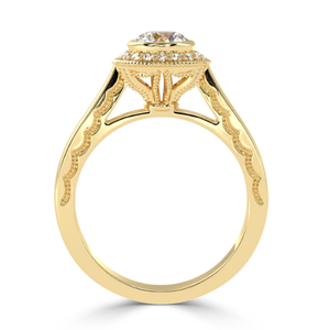 AJRETAIL แหวนทองคำ 14KT สีเหลืองทอง งานแฮนด์เมดสไตล์วินเทจสำหรับผู้หญิง น้ำหนัก 1.43 กรัม ไซส์ 5 - Product Image 4