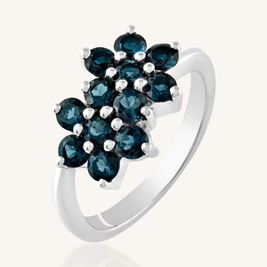 Anillo de Topacio Azul en Plata de Ley 92.5 KLSR-11423 - Product Image 1