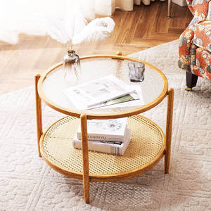 Table basse ronde en rotin de 25.6 pouces - Product Image 6