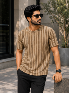 เสื้อโปโลคุณภาพสูง ผลิตจากผ้าโพลีคอตตอน แขนสั้น สไตล์ลำลอง สามารถสกรีนโลโก้ได้ เสื้อโปโลลายทางสำหรับผู้ชาย มีจำหน่ายในราคาที่ดีที่สุด - Product Image 5