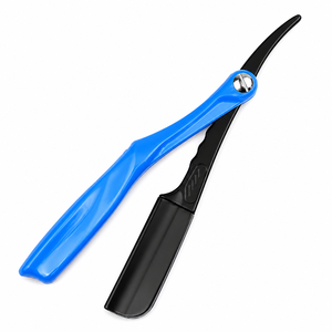 Purple And Silver Folding <b>Razor</b> With <b>Single</b> <b>Blade</b> Stainless Steel Edge ABS Handle Professional Shaving Tool - Product Image 4