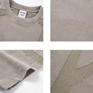 เสื้อยืดทรงบ็อกซี่สำหรับผู้ชาย เสื้อยืดเนื้อหนา พิมพ์ลายกราฟิก คอวี ทรงครอป ทรงบ็อกซี่ สกรีนลายตามสั่ง - Product Image 4