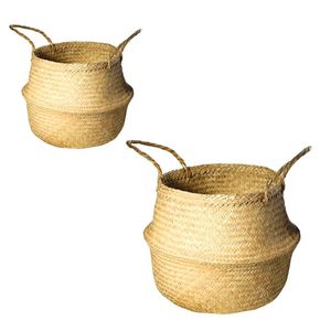 Paniers décoratifs faits à la main en jonc de mer pour couvrir les pots de plantes et la décoration, fabricant de paniers de rangement naturels - Product Image 1