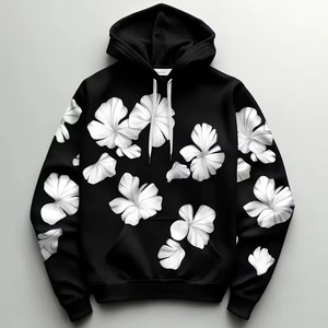 Sweat à capuche unisexe imprimé par pulvérisation, coupe confortable, pull-over, vêtement d'hiver, style décontracté doux, logo imprimé en relief sur le devant, service OEM, sweats à capuche pour hommes - Product Image 4