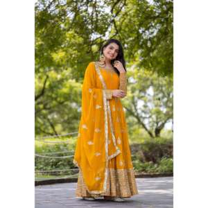 Vestido de Noche de Diseñador con Bordado Completo y Lentejuelas, Vestido de Fiesta con Dupatta - Product Image 4