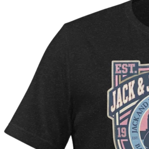 T-shirt graphique noir épais unisexe en coton à manches courtes col rond imprimé décontracté streetwear mode haut de gamme pour le quotidien - Product Image 3