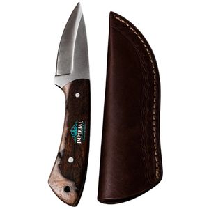 Cuchillo de Caza de Hoja Fija de Damasco con Mango de Madera de Burl, Forjado a Mano, para Camping, Supervivencia y Aventuras al Aire Libre, Personalizado OEM - Product Image 1