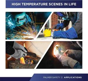 Nouveaux gants de soudeur de style industriel, en cuir de vachette, résistants à la chaleur et à l'abrasion, pour travaux de construction - Product Image 4