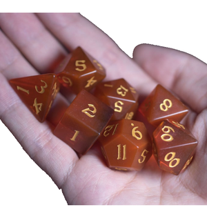 High quality stone dice Red carnelian natural crystal reiki healing gemstones <b>Engraved</b> stone custom dice set Vikings crystal - Product Image 3