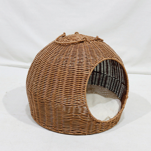 New Design Eco-Friendly Plastic Cat Bed Cave Minimalist Round Dome Breathable Washable Soft Cushion Pet Bed - Product Image 1