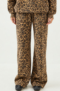 Pantalon large pour femme, imprimé léopard original, taille haute, coupe ample, décontracté, tendance, streetwear - Product Image 1