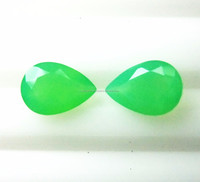 Calcedoine verte naturelle, taille poire, pierres facettées en vrac pour la fabrication de bijoux, évaluation par une tierce partie, vente en gros GEMFORTE INC