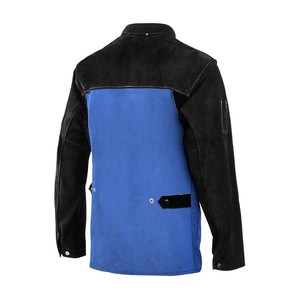 Best Performance Premium Flame-Resistant Cotton Body Welder <b>Jacket</b> Cowhide Split Leather Sleeves Customizable Logo ANSI Class 1 - Product Image 5