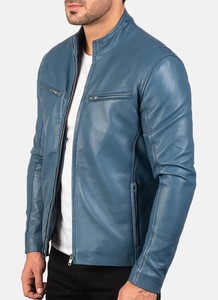 Veste en cuir véritable pour homme, coupe-vent, style motard, vintage, streetwear, mode, fabrication OEM ODM, étiquette privée - Product Image 4