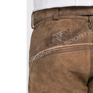 Pantalones Cortos Lederhosen Tradicionales Bávaros para Hombre, de Piel de Ciervo, Bordados, Ecológicos, Transpirables - Product Image 5
