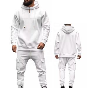 Econex-Survêtement de sport 2 pièces pour homme, sweat à capuche + pantalon cargo, tenues de jogging avec logo personnalisé, top ventes - Product Image 1