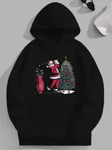 Sudadera con Capucha Negra para Hombre, Corte Regular, Color Sólido, Estilo Casual, Tejida, Manga Larga - Product Image 4