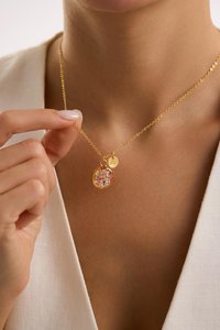 Collier personnalisé en résine époxy avec fleur de naissance, collier avec fleur du mois - Product Image 4