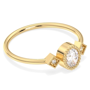 แหวนหมั้นเพชรโมอิสซาไนต์แท้ 14K ทองคำแท้ ดีไซน์ REYES พร้อมใบรับรอง GRA สำหรับผู้หญิง ของขวัญแต่งงาน เครื่องประดับชั้นดี - Product Image 3