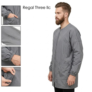 Chaqueta Impermeable de Barbero con Cremallera, Bata de Peluquería y Salón de Manga Larga, Top de Peluquería, Delantal de Barbero, Top para Cortar el Cabello para Hombres - Product Image 3