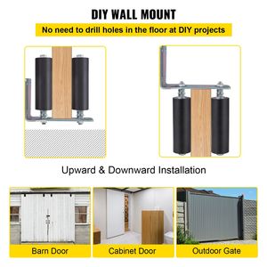 Guide-rouleau en nylon noir de 6 pouces pour portail coulissant, support en L peint au zinc, réglable pour application sur porte, en fer - Product Image 5