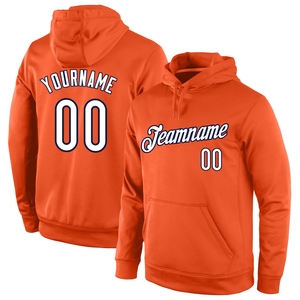 Wholesale Direct Industry New DesignCustom Stitched Orange <b>White</b>-Navy Sports Pullover <b>Sweatshirt</b> Hoodie - Product Image 1
