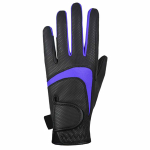 Gants d'équitation professionnels antidérapants – Cuir synthétique à motif nid d'abeille – Mitaines d'équitation respirantes en spandex - Product Image 3