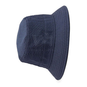 Custom <b>Plain</b> Navy Blue Textured Cotton Bucket Hat Unisex Outdoor Summer Sun Shade Wide Brim Breathable Packable Fisherman <b>Cap</b> - Product Image 6