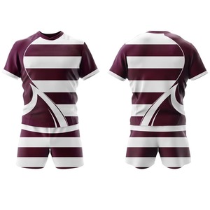 Uniforme de Rugby al por Mayor en Tallas Grandes, Conjunto Personalizable con Nombres de Equipo, Transpirable, Antibacterial, 100% Jersey - Product Image 3