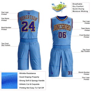 Conjunto de Uniforme de Baloncesto Personalizado 100% Poliéster, Nuevo Estilo de Uniforme de Verano con Característica Transpirable - Product Image 2